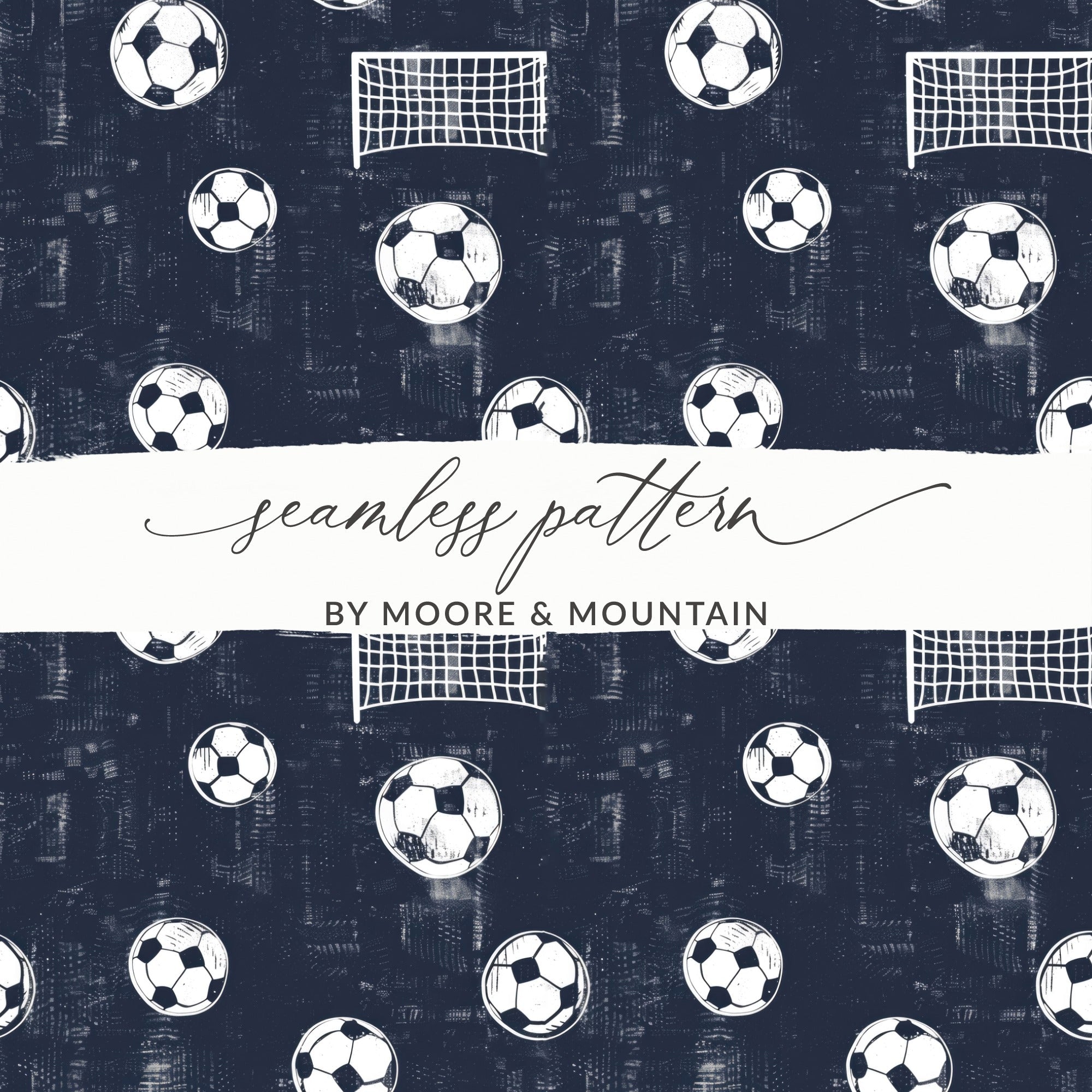 Football Digital Paper, Soccer Ball Seamless Pattern, Goal Digital Download, Sport JPEG Pattern, Scrapbook Background, Kids Pattern - Moore and Mountain