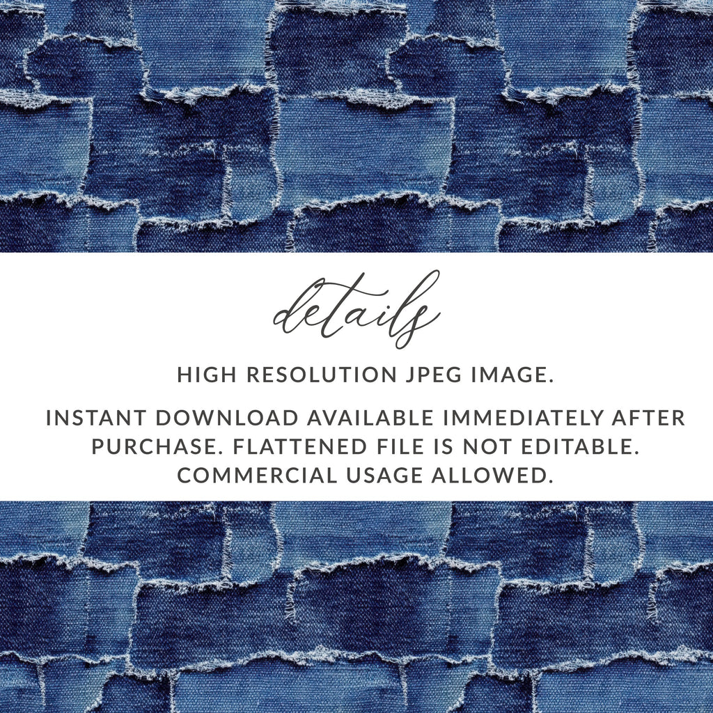 Frayed Denim Patchwork Seamless Denim Digital - Moore and Mountain