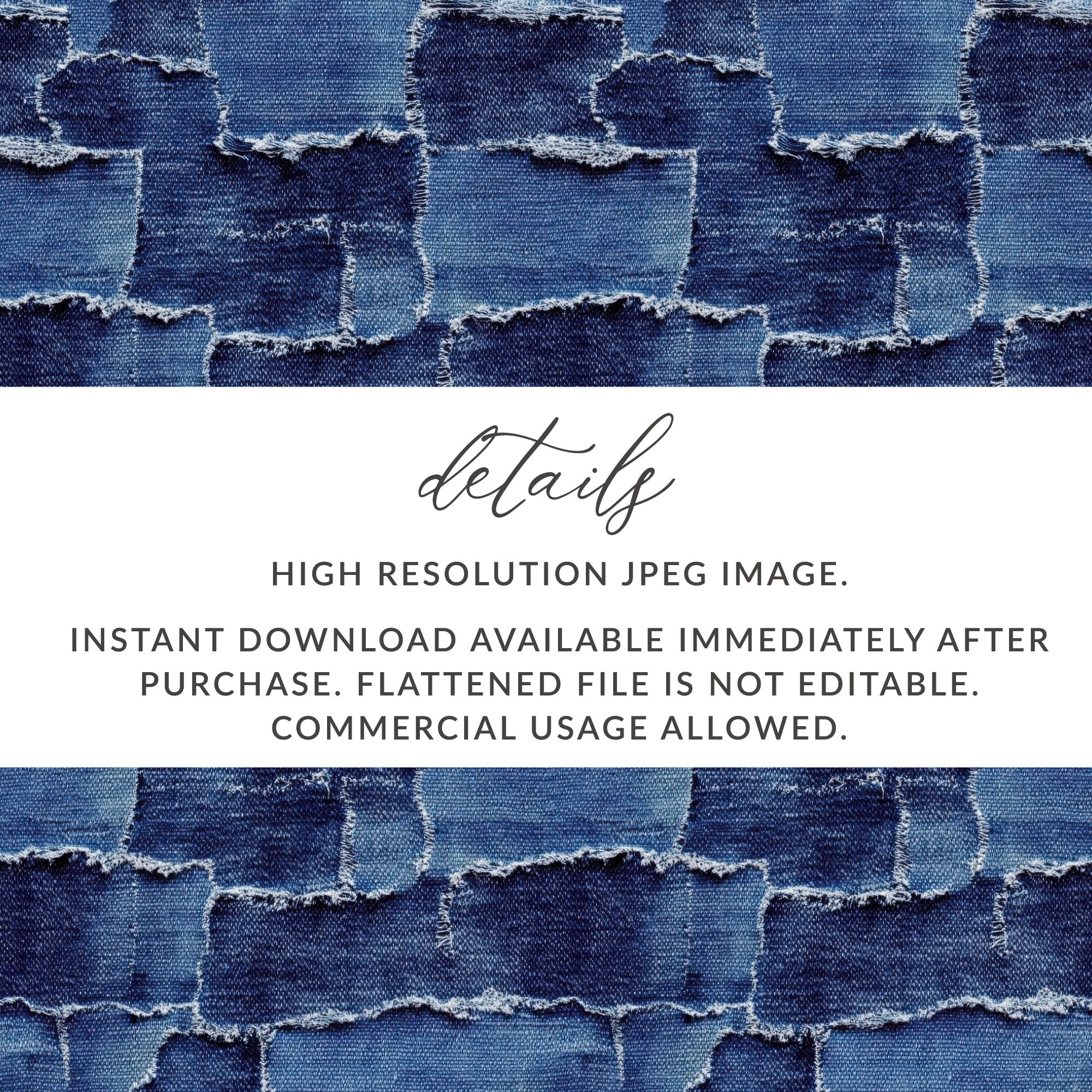 Frayed Denim Patchwork Seamless Denim Digital - Moore and Mountain