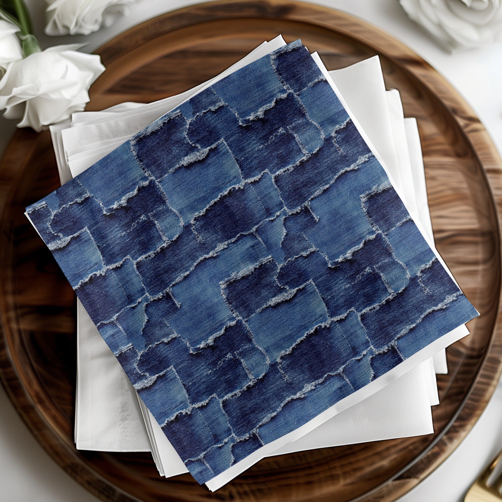 Frayed Denim Patchwork Seamless Denim Digital - Moore and Mountain
