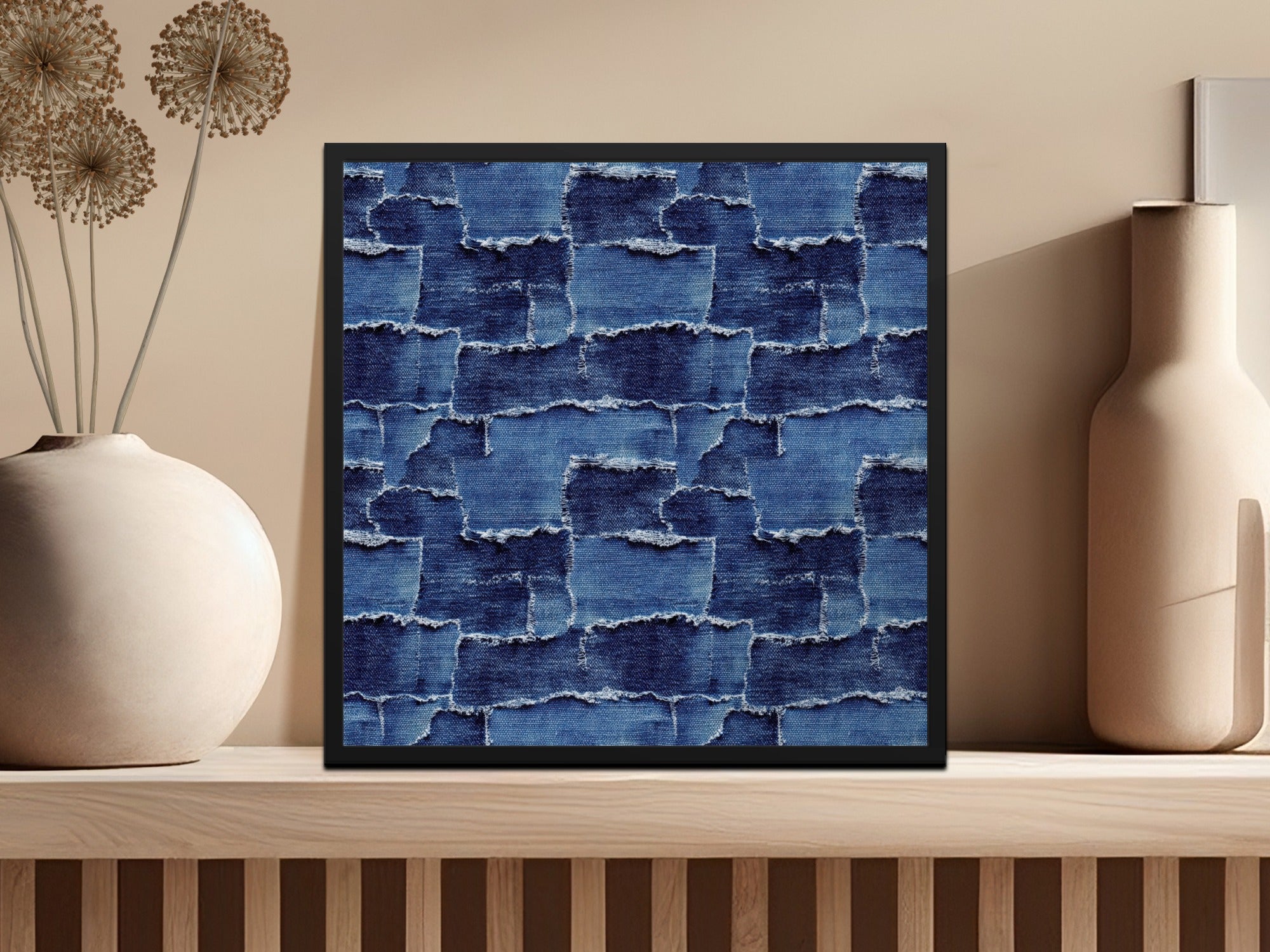 Frayed Denim Patchwork Seamless Denim Digital - Moore and Mountain