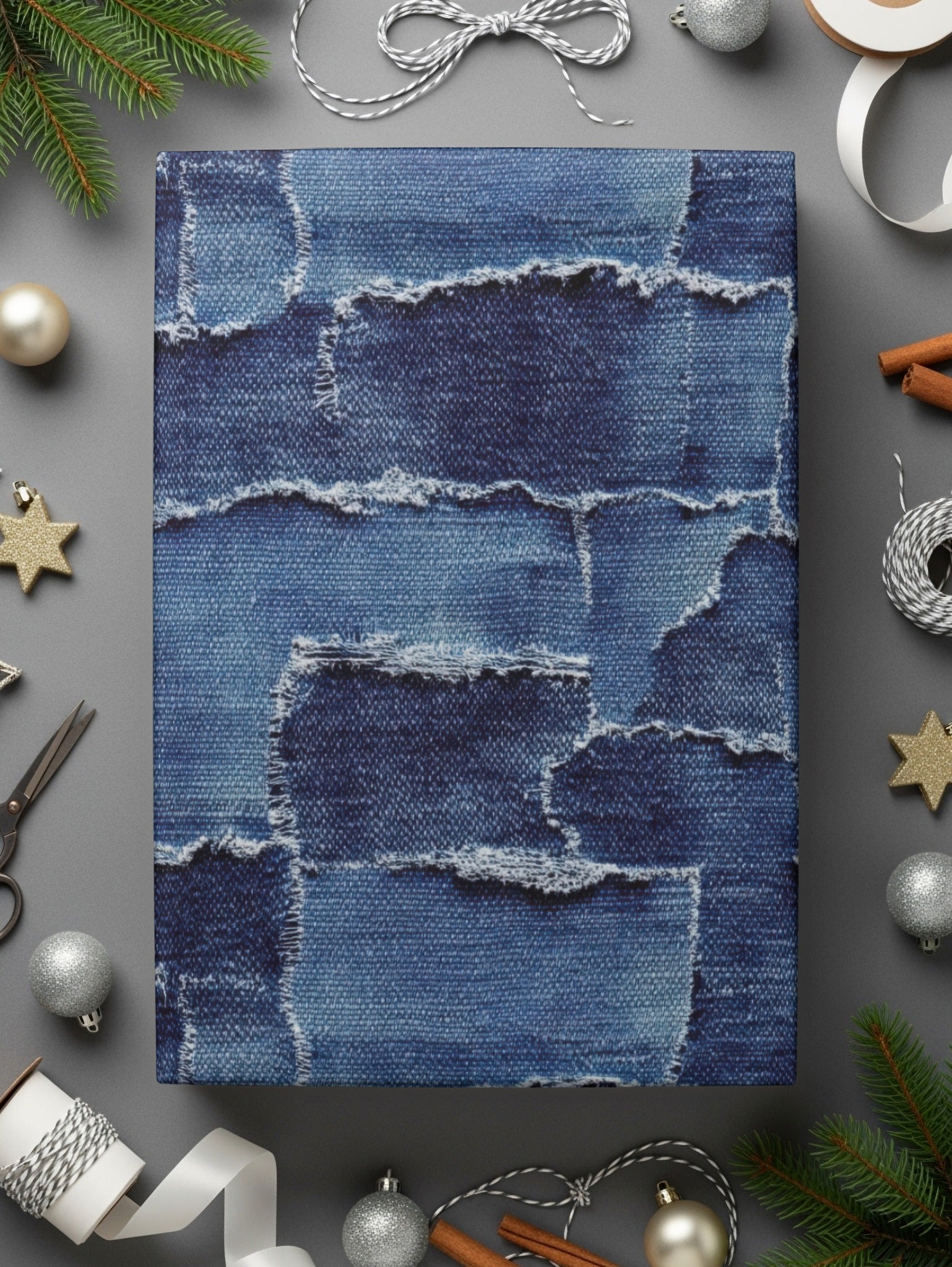 Frayed Denim Patchwork Seamless Denim Digital - Moore and Mountain