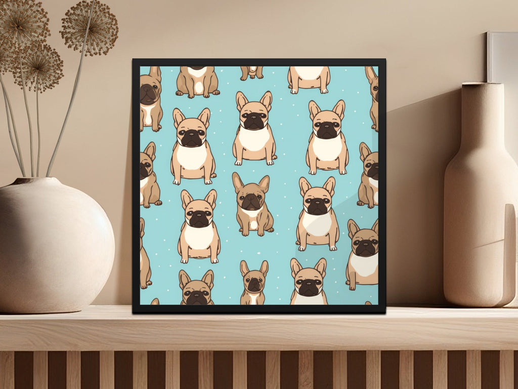 French Bulldog Pattern, Cute Dog Digital Paper, Seamless Puppy Print, Pet Lover Gift, Background Digital Download, Scaled Patterns - Moore and Mountain