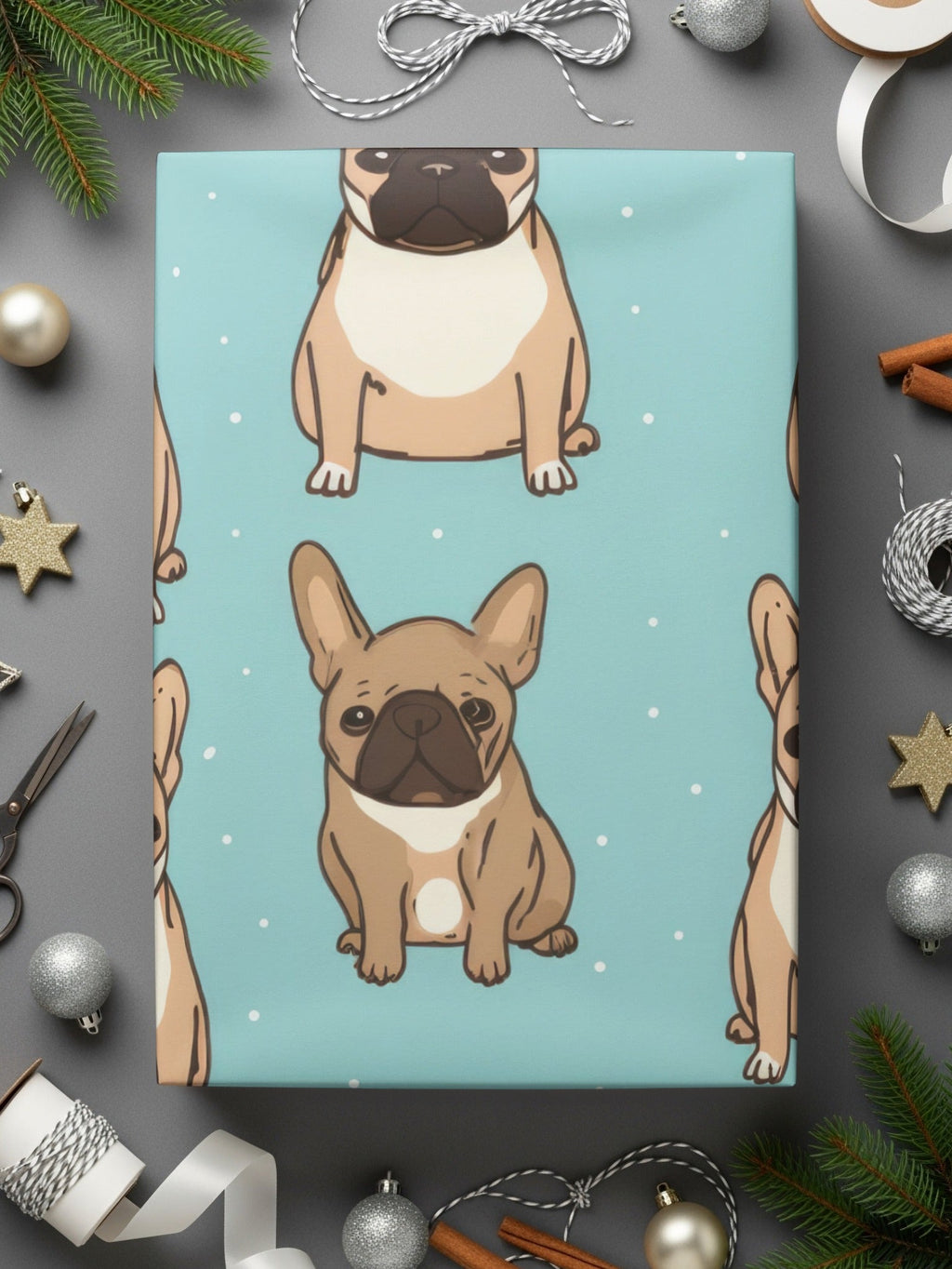 French Bulldog Pattern, Cute Dog Digital Paper, Seamless Puppy Print, Pet Lover Gift, Background Digital Download, Scaled Patterns - Moore and Mountain