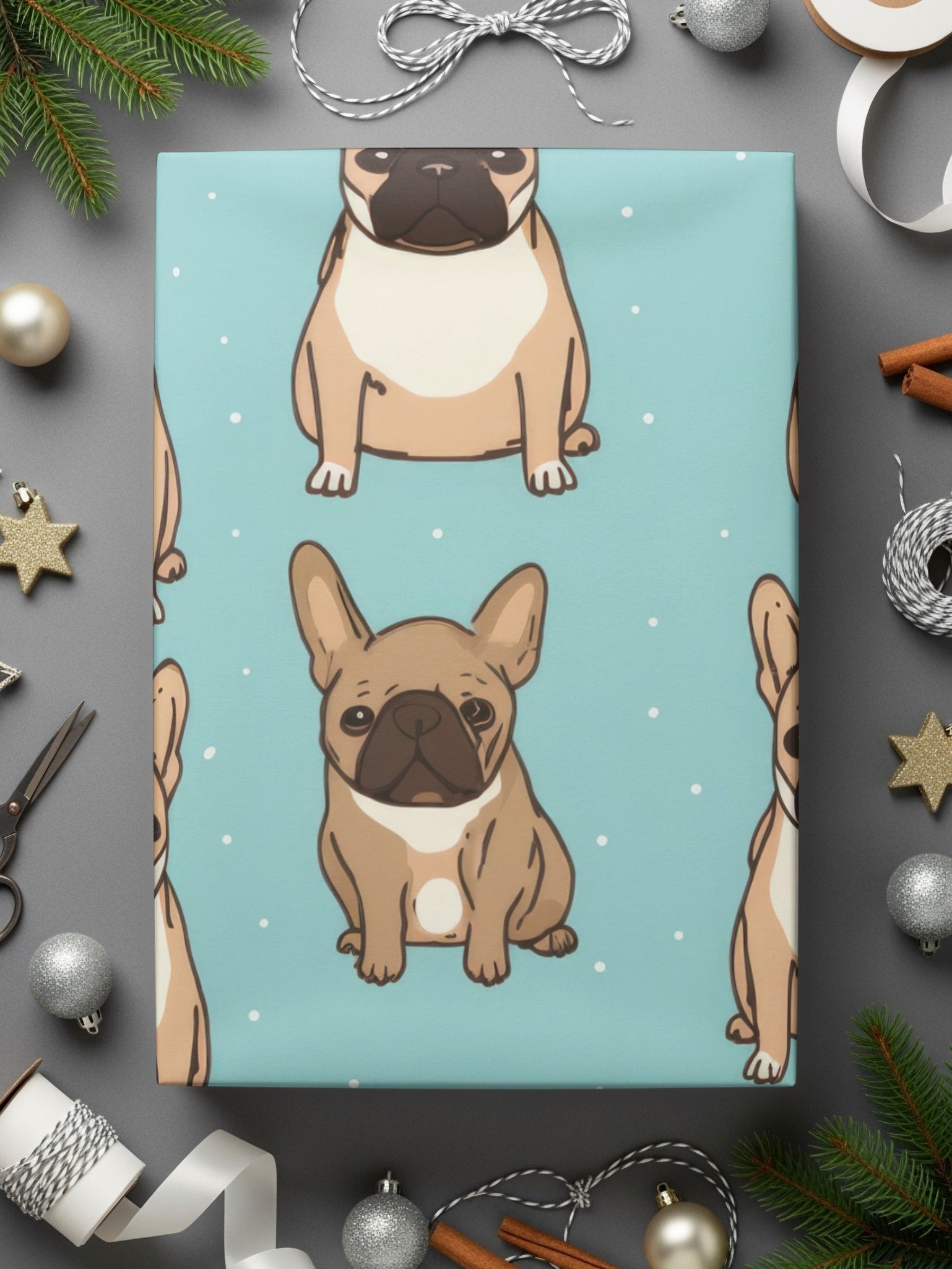 French Bulldog Pattern, Cute Dog Digital Paper, Seamless Puppy Print, Pet Lover Gift, Background Digital Download, Scaled Patterns - Moore and Mountain