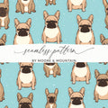 French Bulldog Pattern, Cute Dog Digital Paper, Seamless Puppy Print, Pet Lover Gift, Background Digital Download, Scaled Patterns - Moore and Mountain
