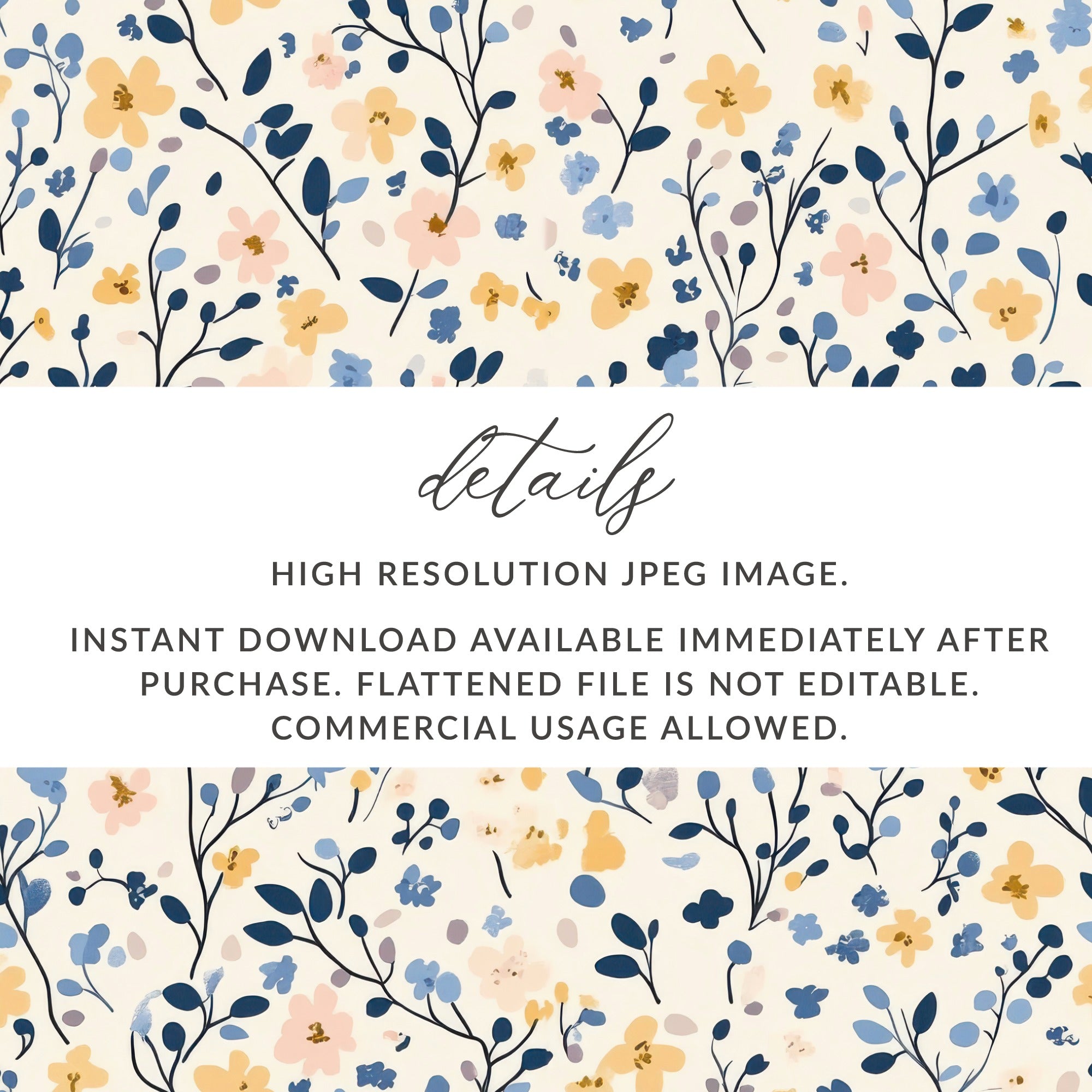 Floral Instant Download High Resolution JPEG Image