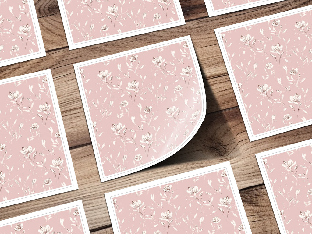 Pink Floral Pattern Sheets Perfect for Crafting Projects