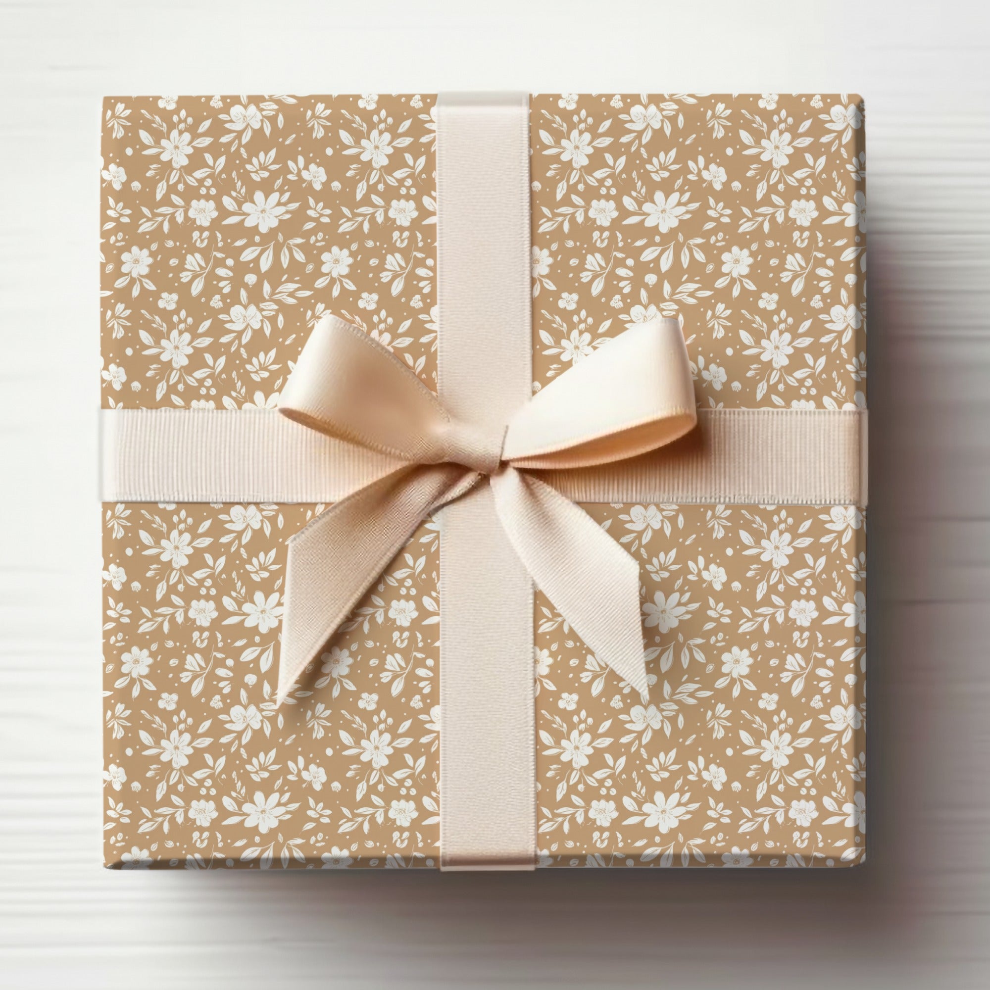 Floral Patterned Gift Box with Elegant Bow Design