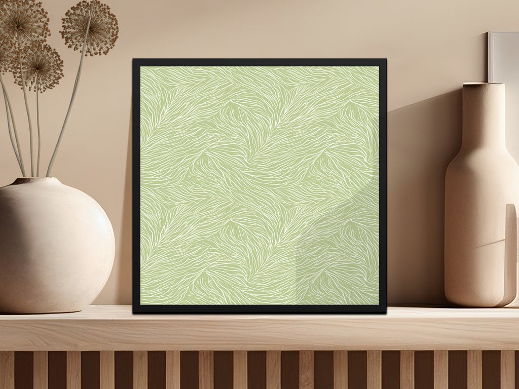 Modern Leaf Pattern Green Wall Art Decor