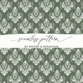 Green and White Seamless Pattern by Moore & Mountain
