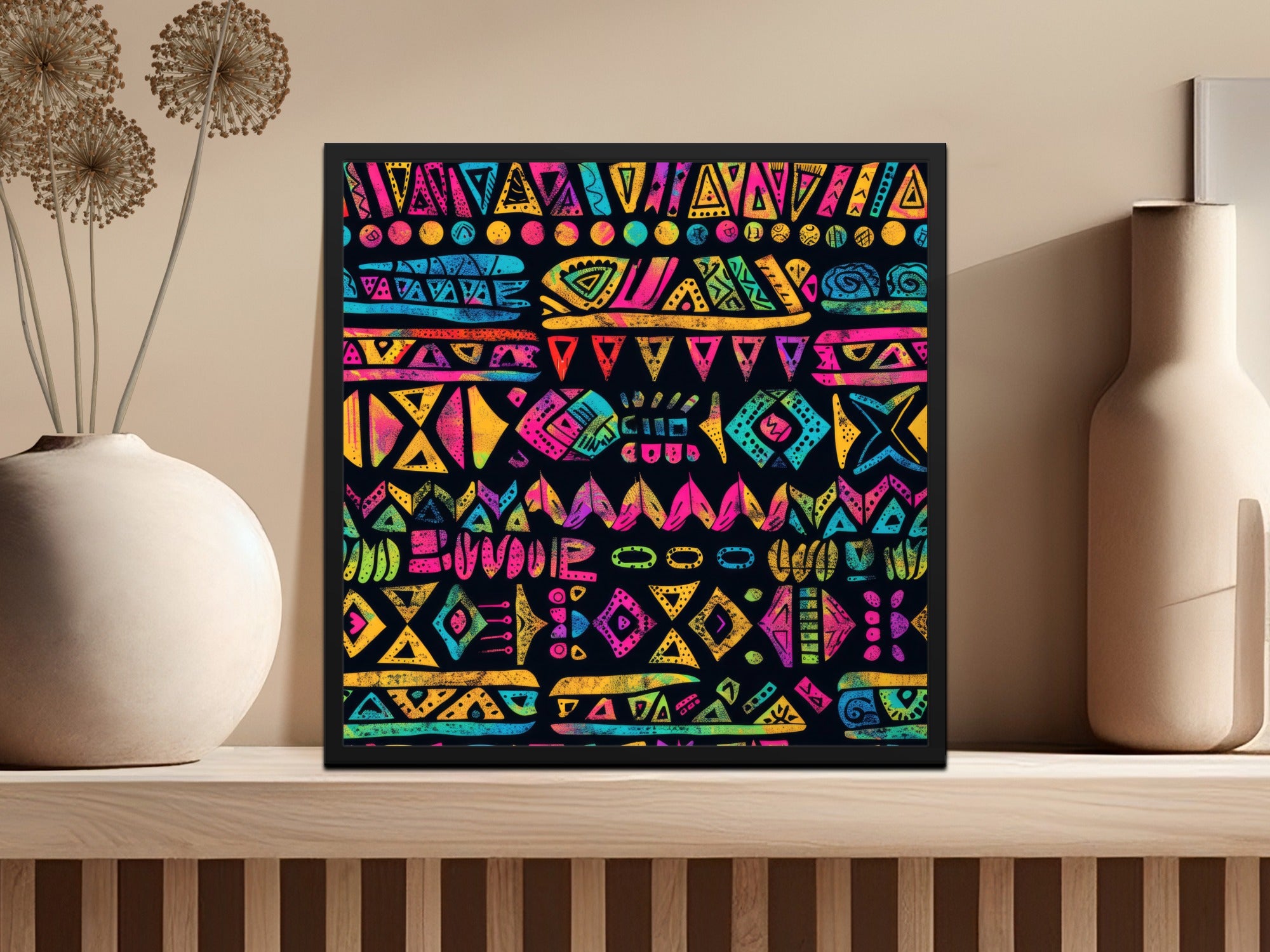 Vibrant Multicolor Geometric Abstract Wall Art Decor