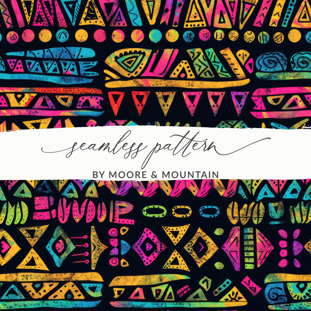 Colorful Tribal-Inspired Seamless Pattern Design