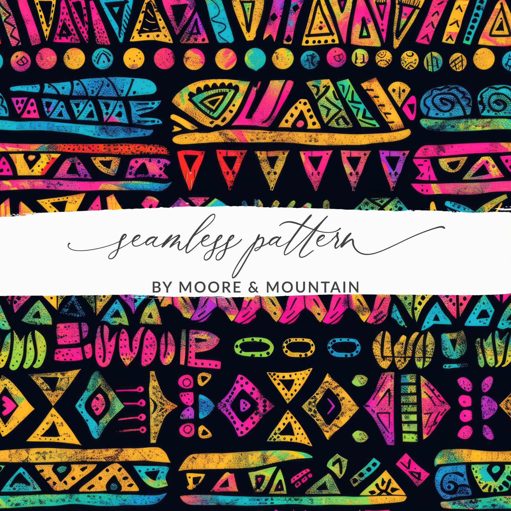 Colorful Tribal-Inspired Seamless Pattern Design