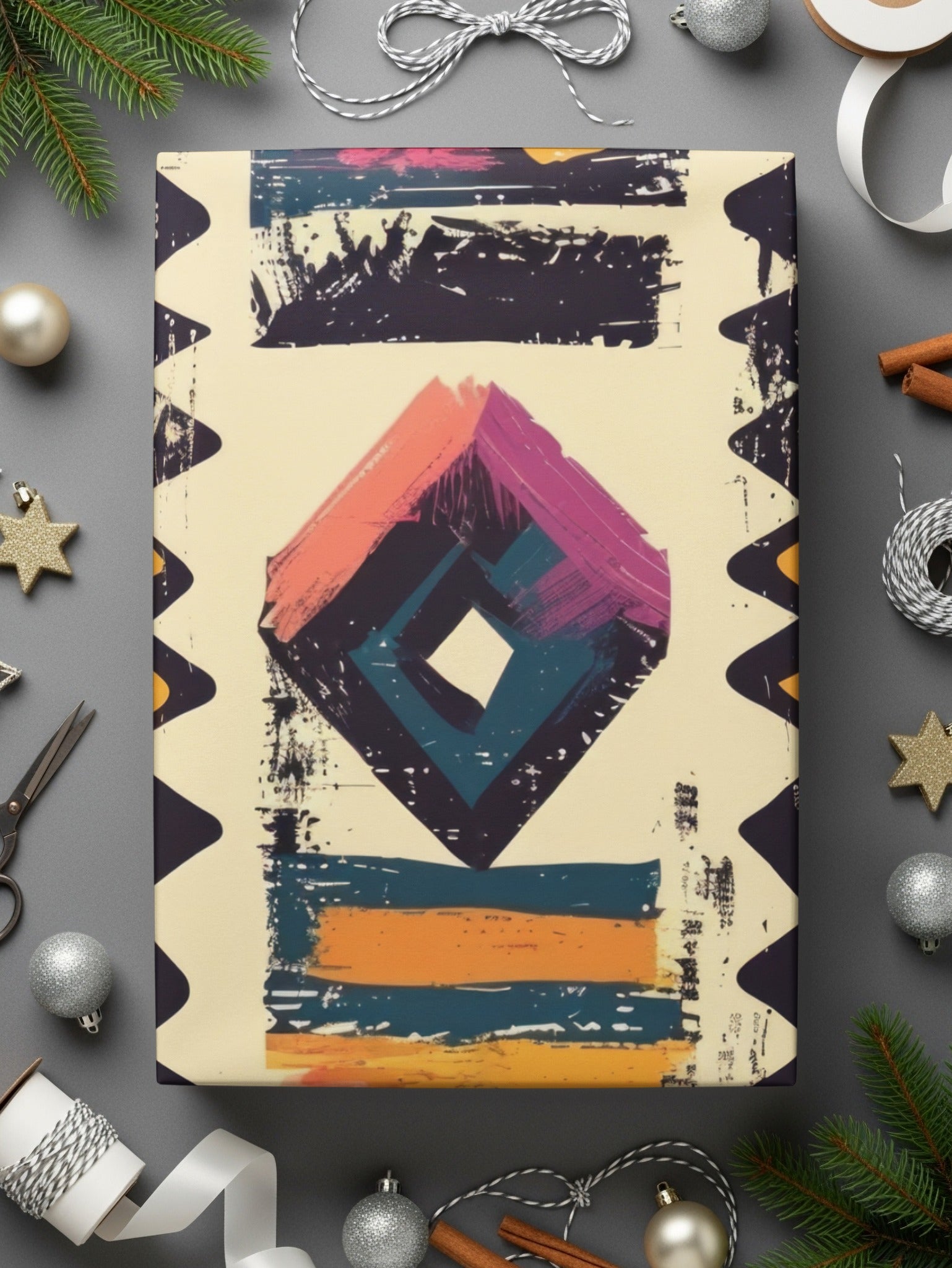 Colorful Abstract Art Design for Gift Wrapping Paper