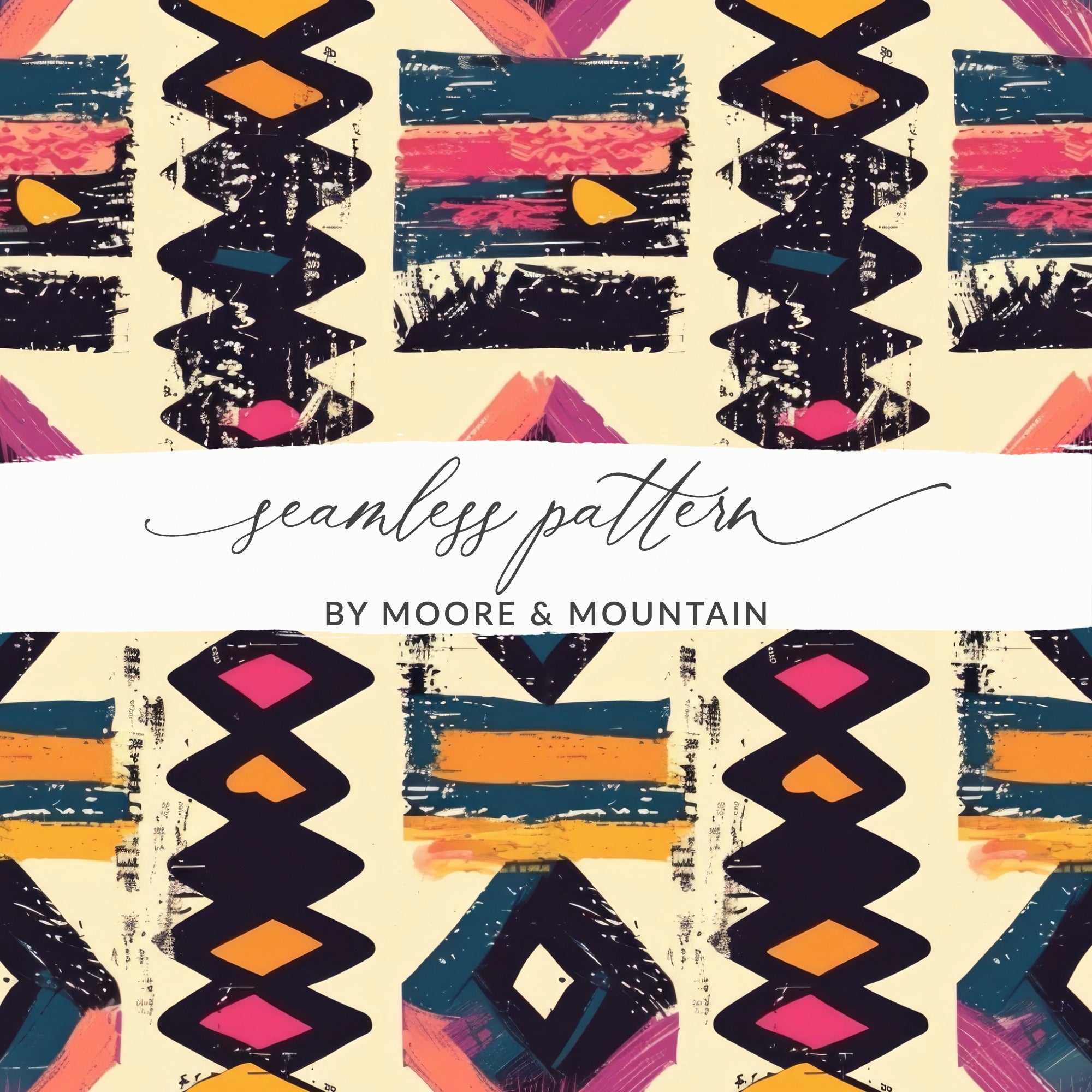 Vibrant Abstract Seamless Pattern by Moore & Mountain