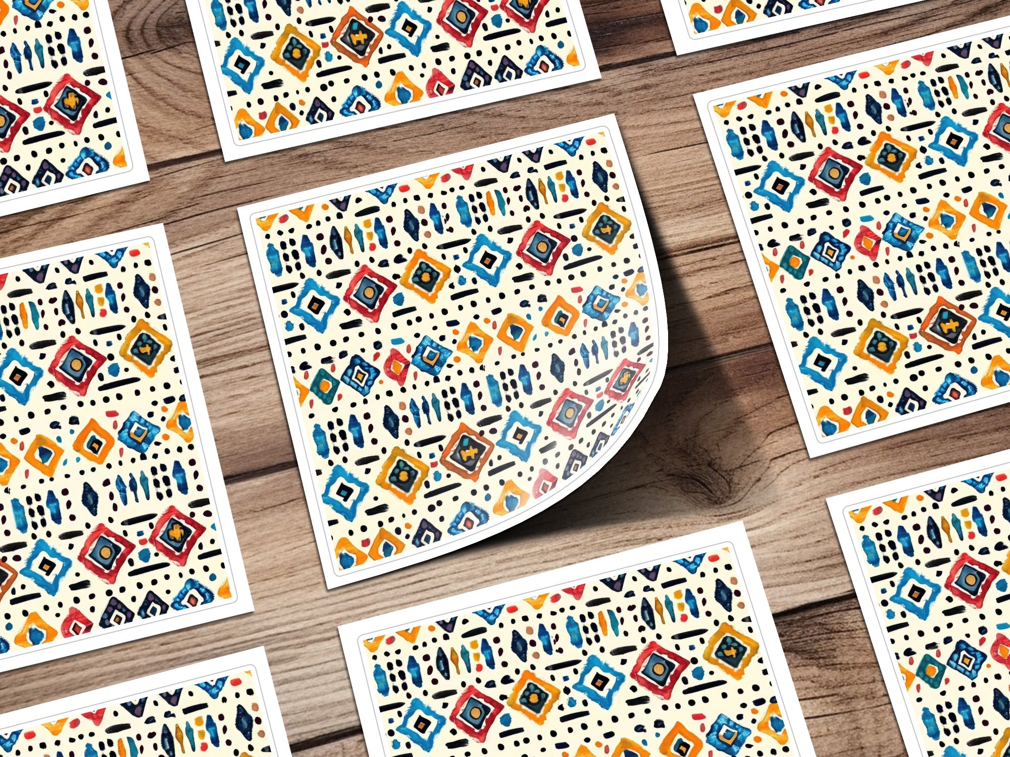 Colorful Geometric Pattern Waterproof Sticker Set