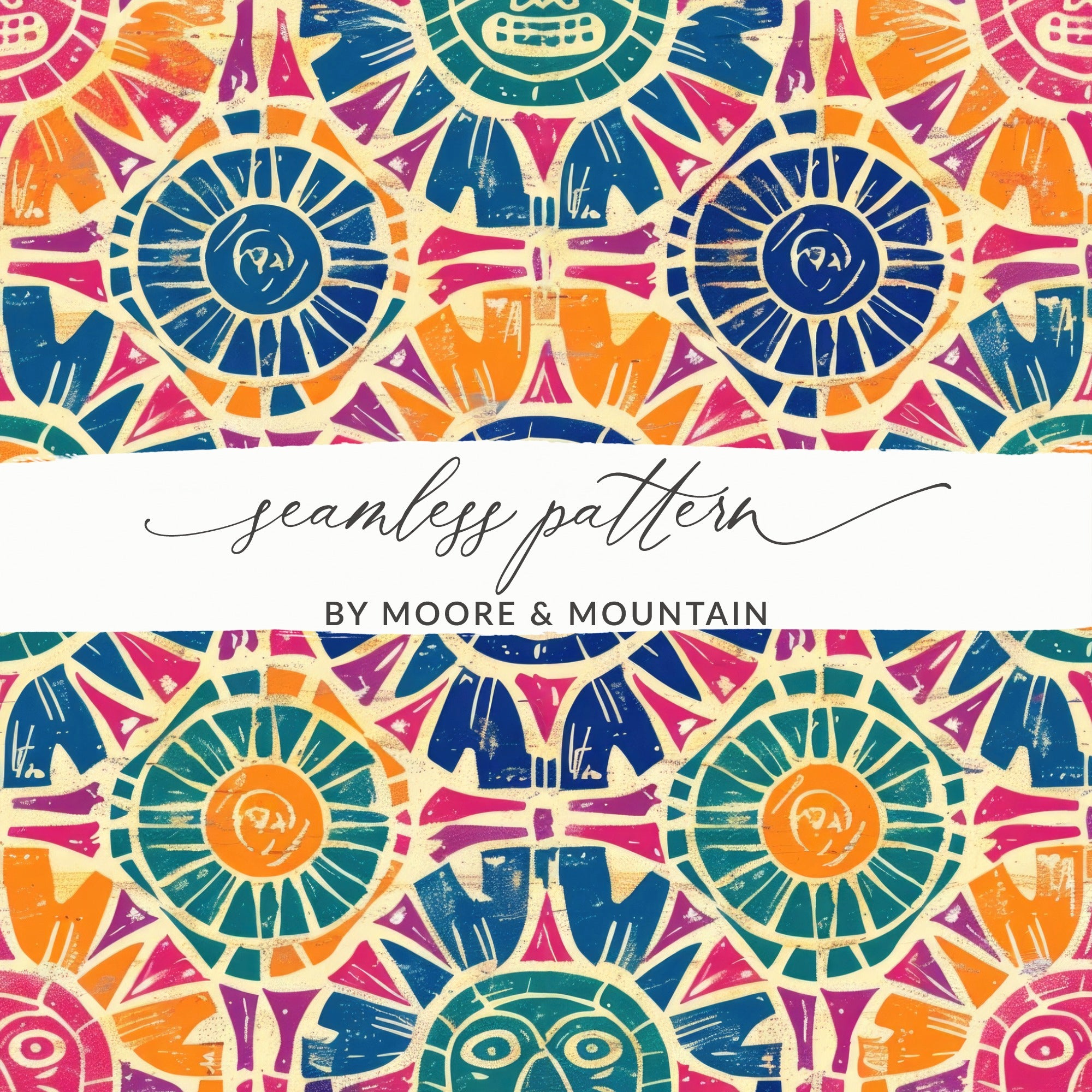 Colorful Geometric Seamless Pattern Design by Moore & Mountain