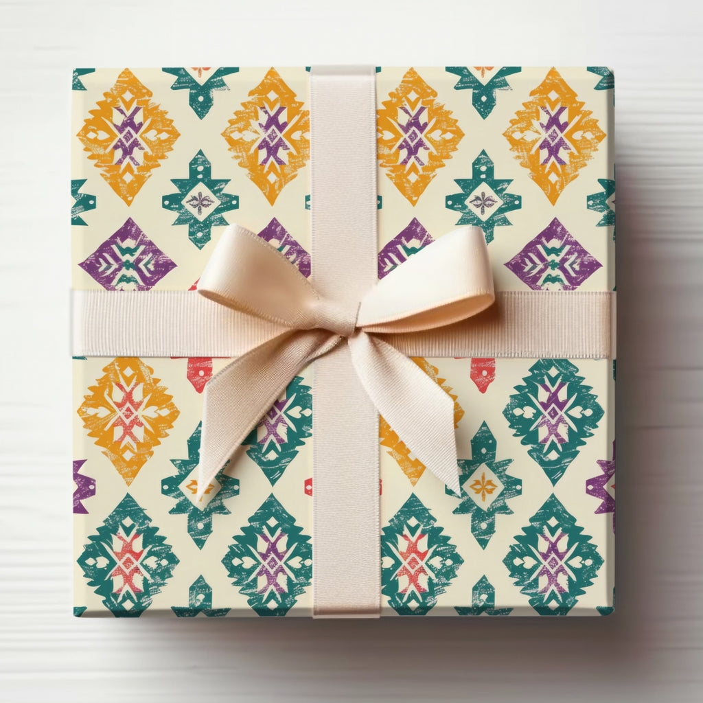 Colorful Geometric Patterned Gift Wrapping Paper