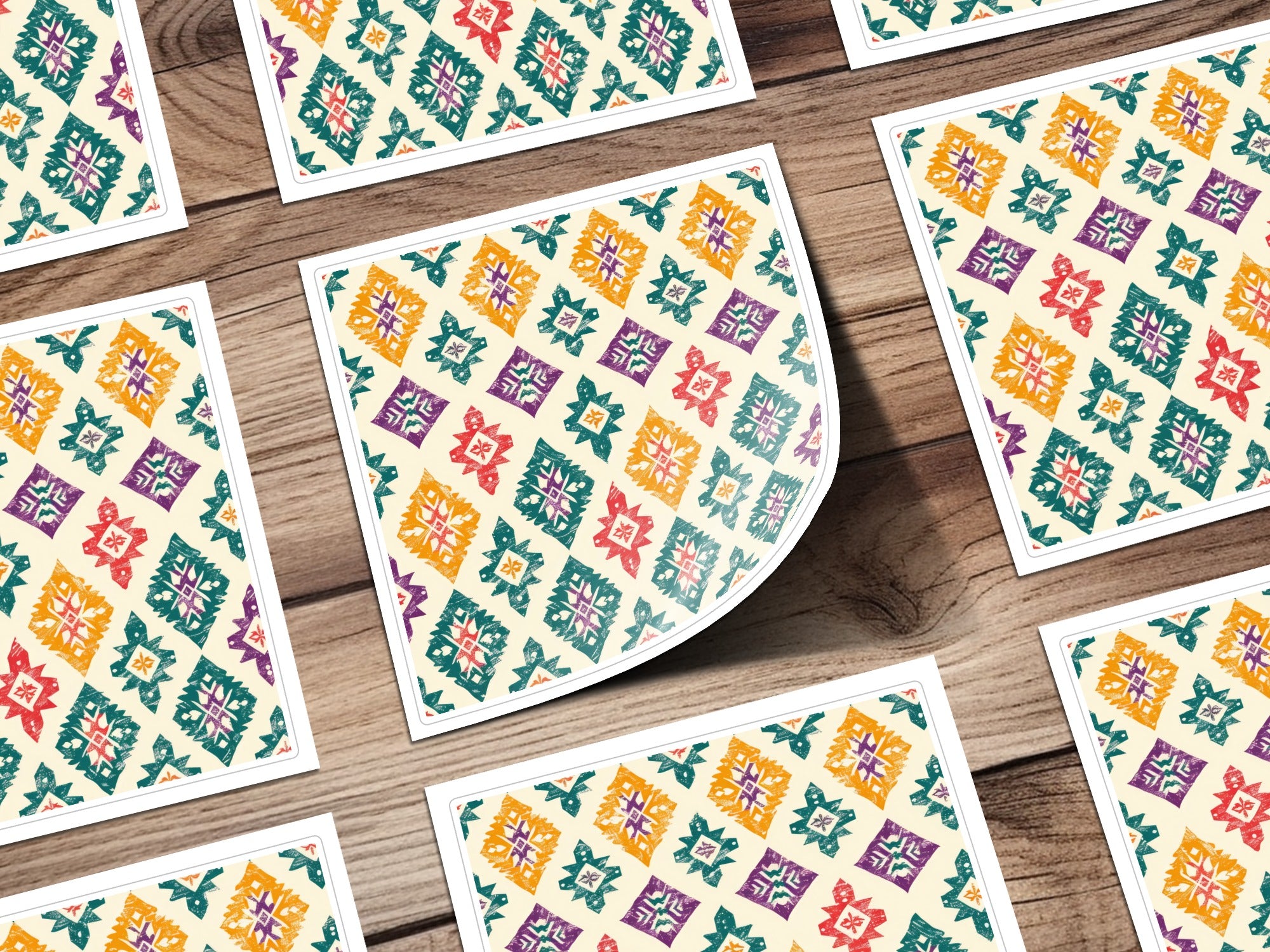 Colorful Geometric Pattern Stickers Pack