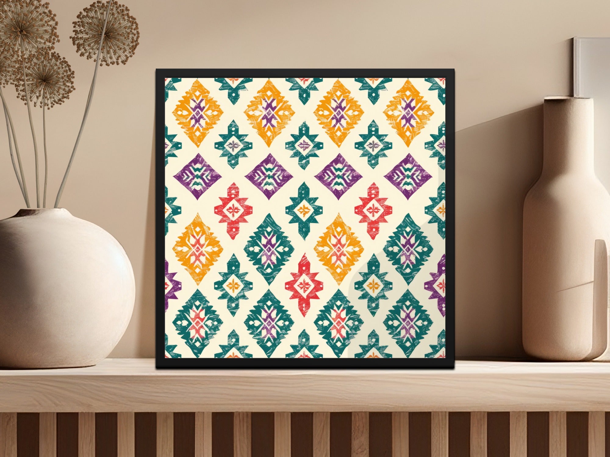 Vibrant Geometric Pattern Wall Art Decor Poster Print