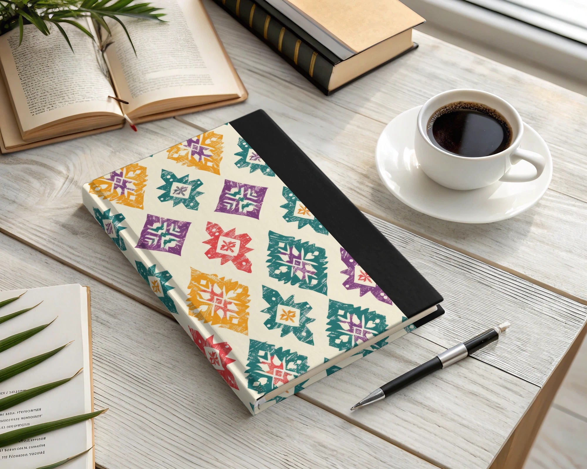 Colorful Geometric Pattern Hardcover Journal Notebook