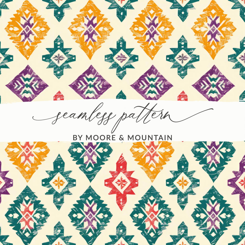 Colorful Geometric Seamless Pattern by Moore & Mountain