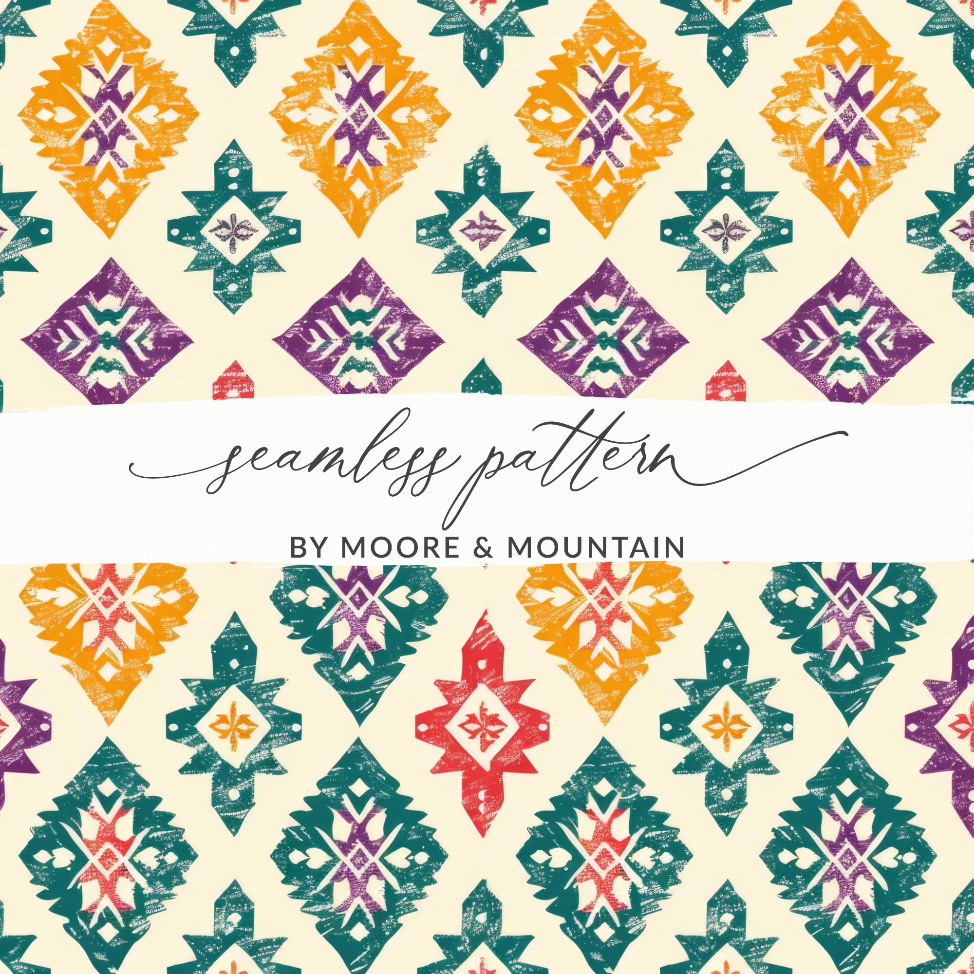 Colorful Geometric Seamless Pattern by Moore & Mountain