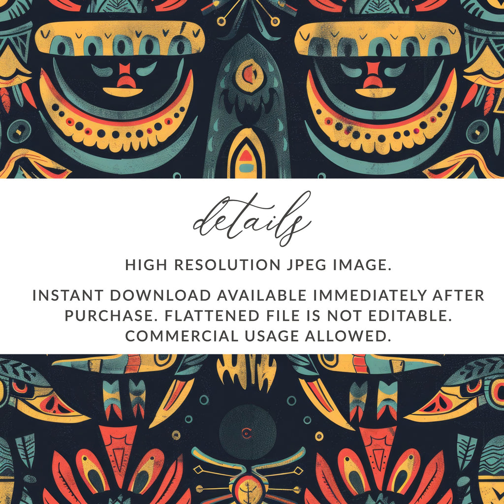 Vibrant Tribal Design High Resolution Digital Download Image