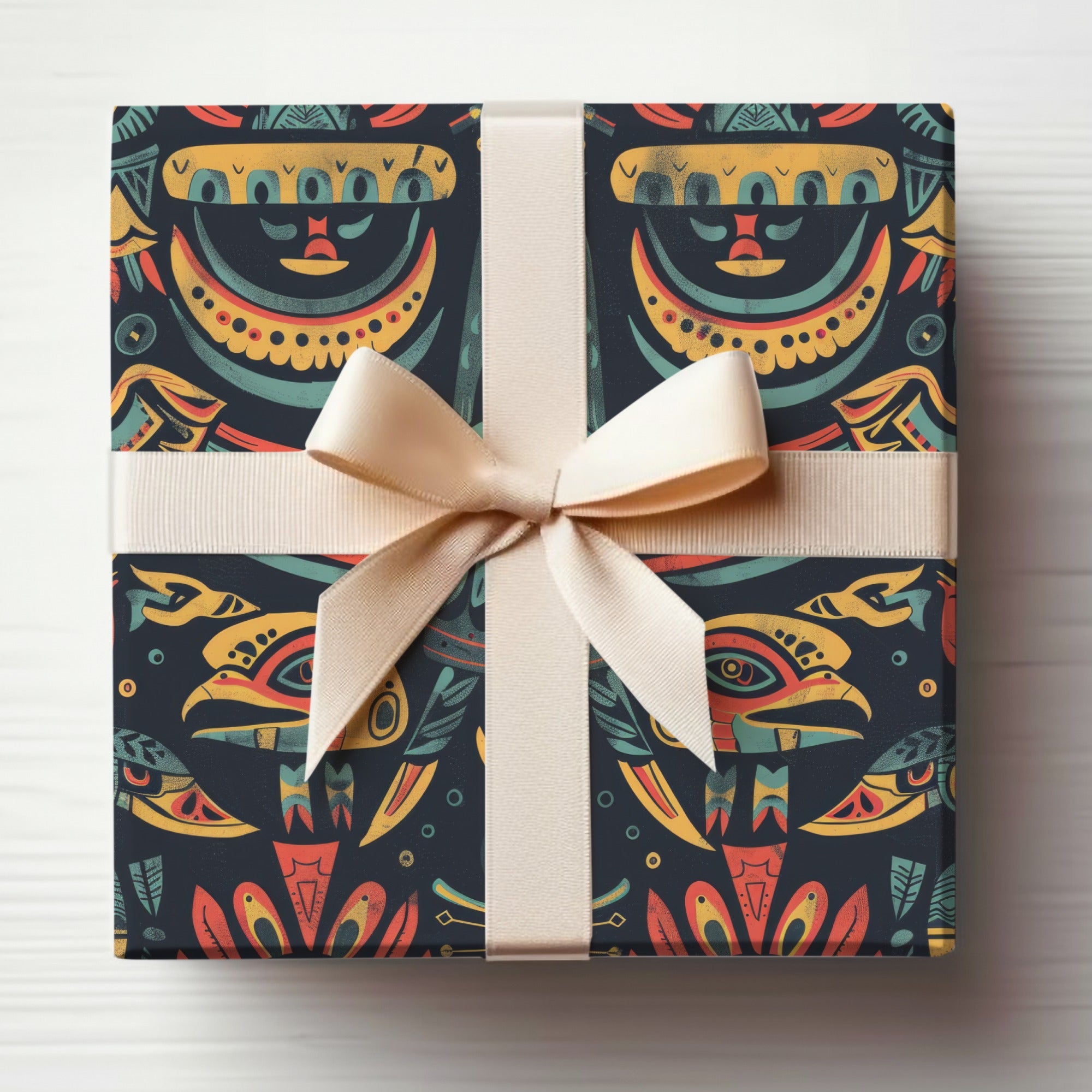 Vibrant Tribal Print Gift Wrapping Product for Any Celebration