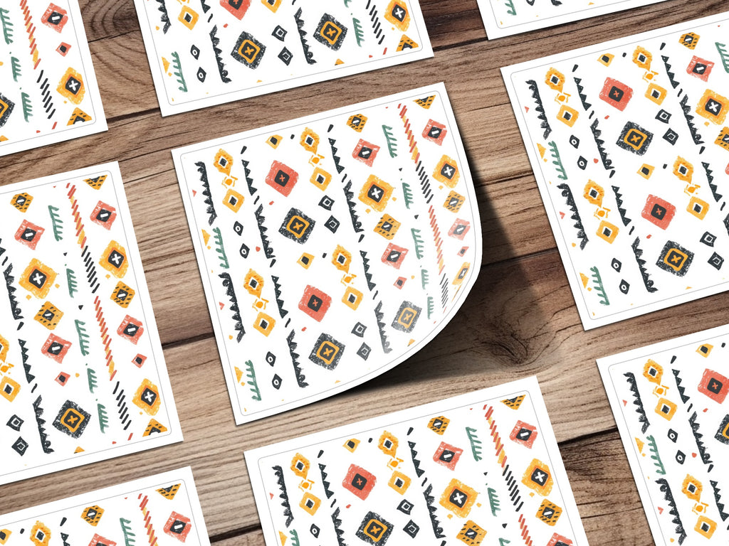 Vibrant Geometric Pattern Stickers for Crafting Projects