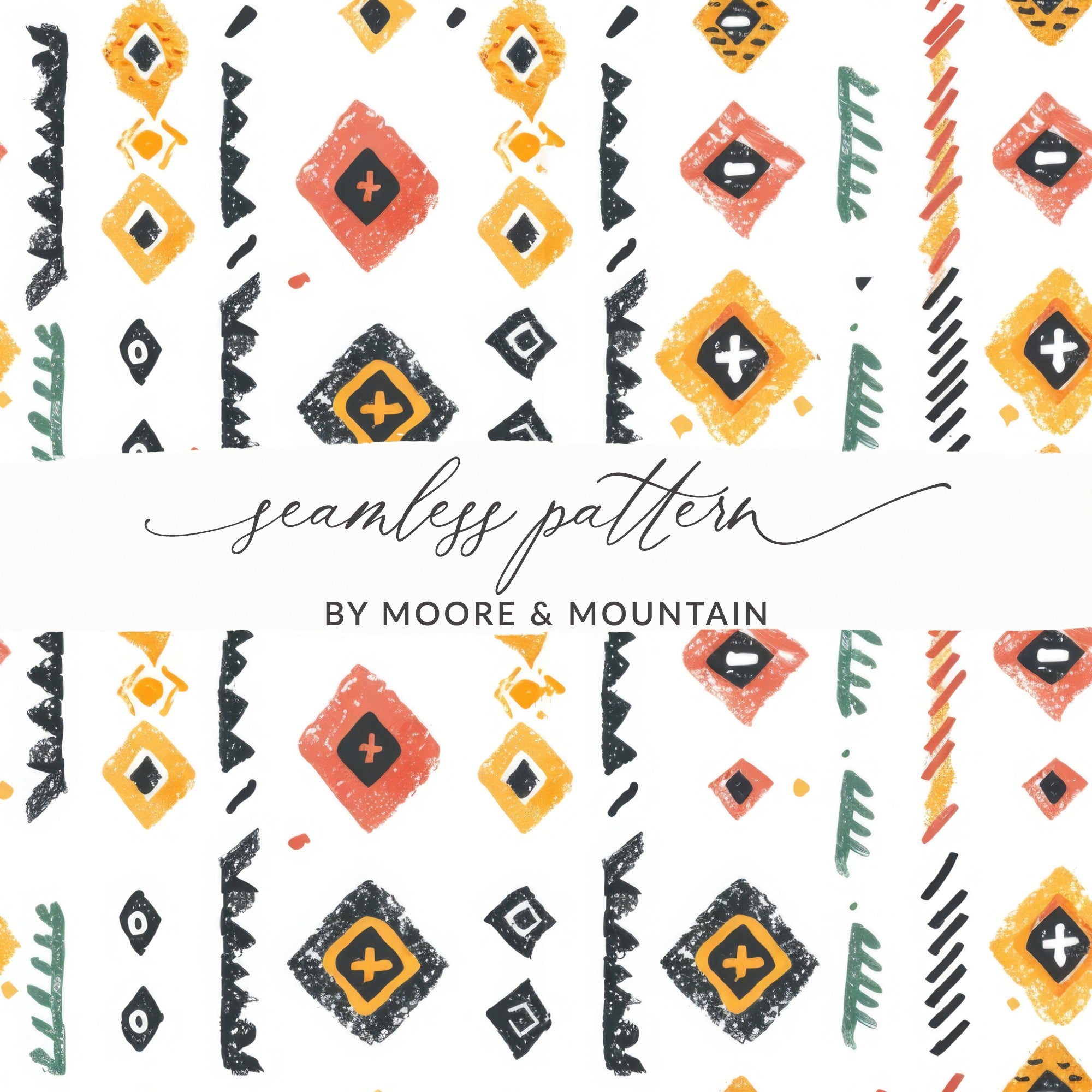 Colorful Geometric Seamless Pattern by Moore & Mountain