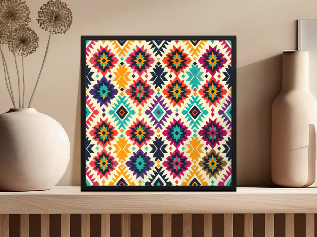 Vibrant Multicolor Geometric Pattern Wall Art Decor