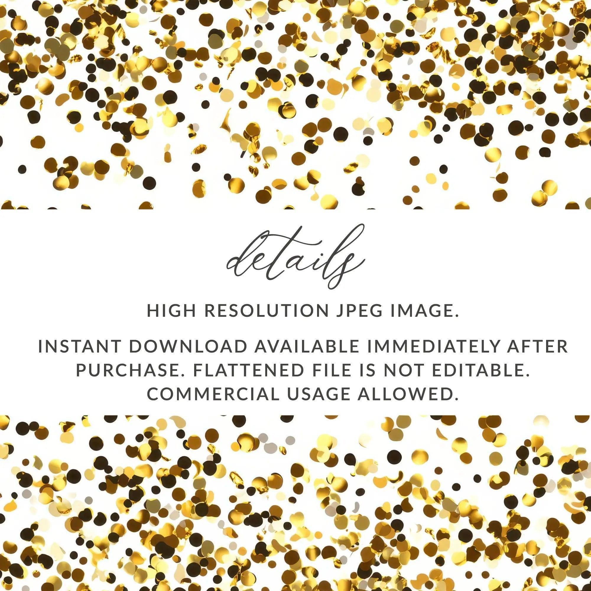 Gold Confetti Digital Paper, Seamless Pattern, Golden Dots Background, Scrapbook Paper, Glitter Texture, Party Decor, Digital Download - Moore and Mountain