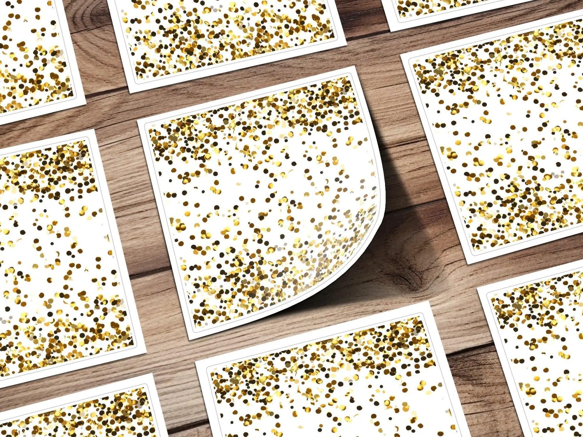 Gold Confetti Digital Paper, Seamless Pattern, Golden Dots Background, Scrapbook Paper, Glitter Texture, Party Decor, Digital Download - Moore and Mountain