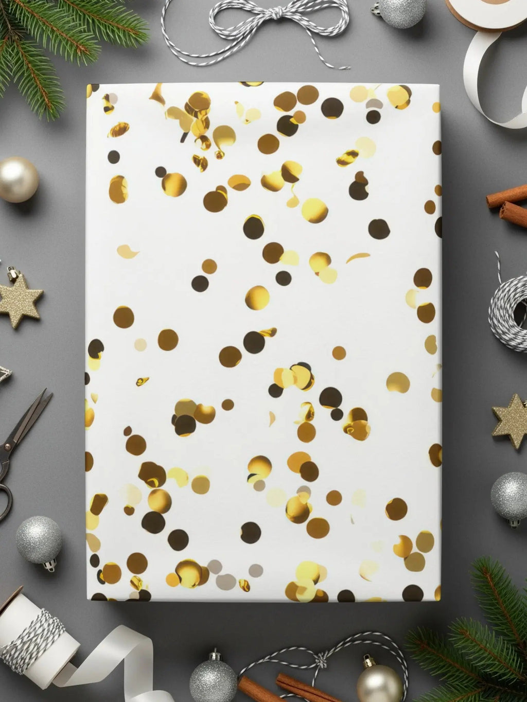Gold Confetti Digital Paper, Seamless Pattern, Golden Dots Background, Scrapbook Paper, Glitter Texture, Party Decor, Digital Download - Moore and Mountain