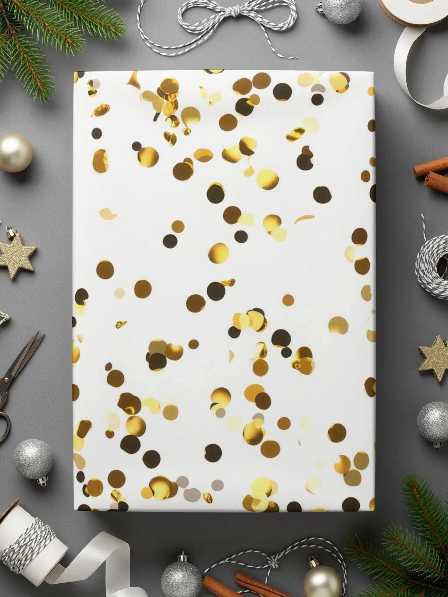 Gold Confetti Digital Paper, Seamless Pattern, Golden Dots Background, Scrapbook Paper, Glitter Texture, Party Decor, Digital Download - Moore and Mountain