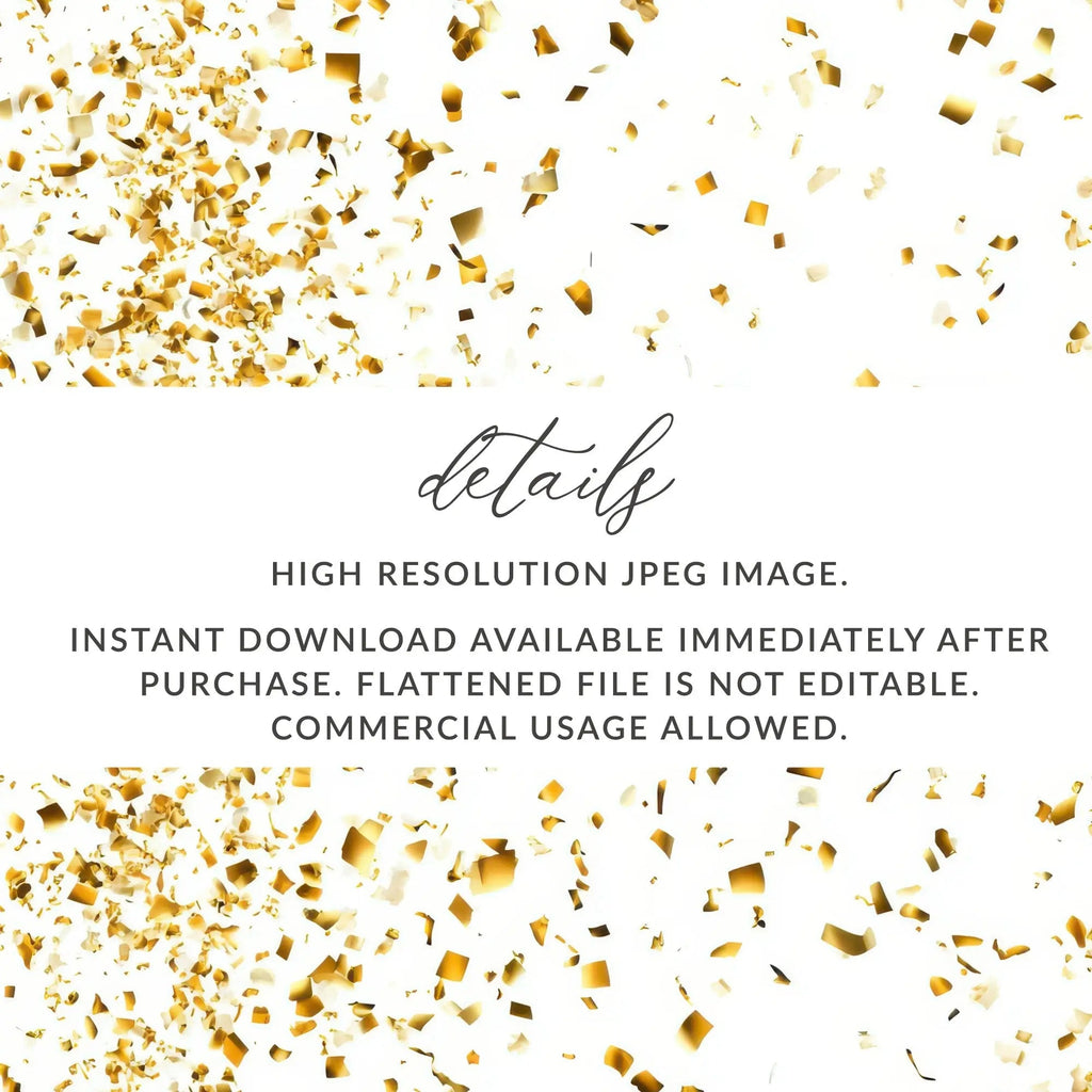 Gold Confetti Digital Paper, Seamless Pattern, Golden Party Background, Scrapbook Paper, Festive Design, Printable Digital Download - Moore and Mountain
