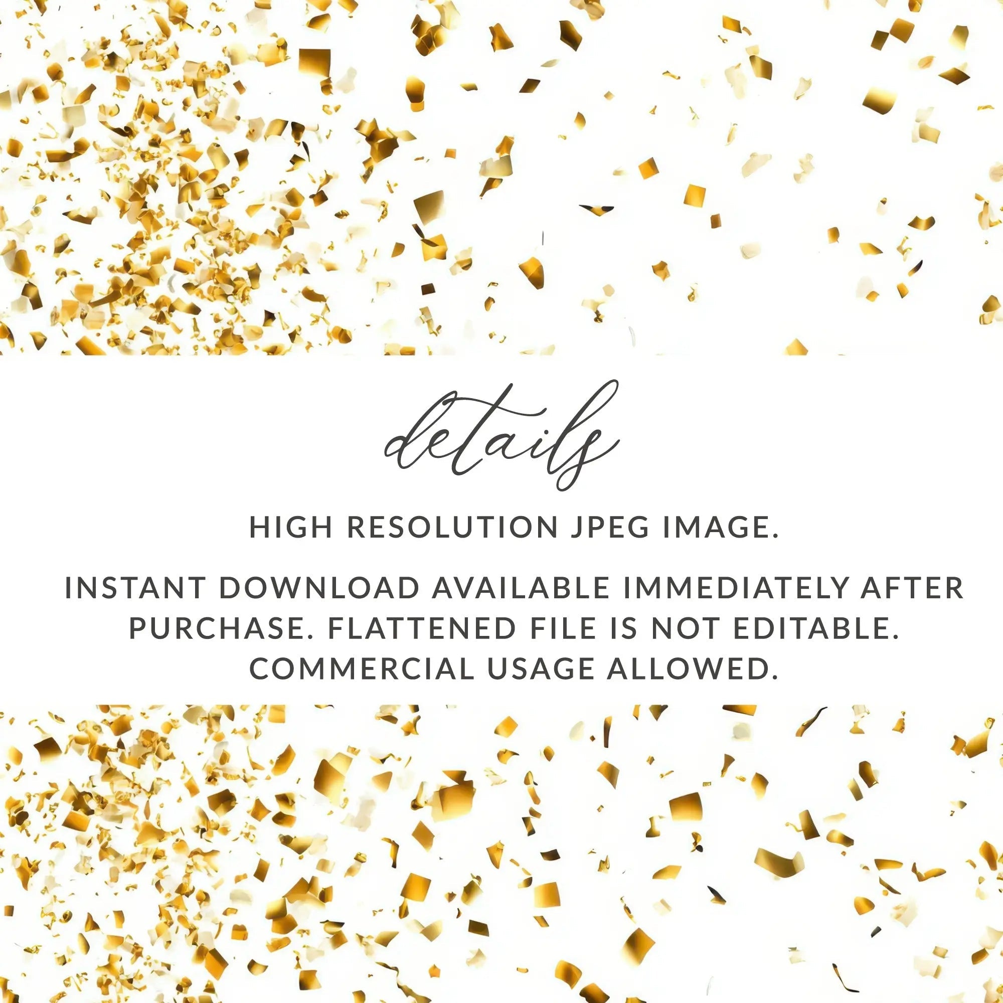 Gold Confetti Digital Paper, Seamless Pattern, Golden Party Background, Scrapbook Paper, Festive Design, Printable Digital Download - Moore and Mountain