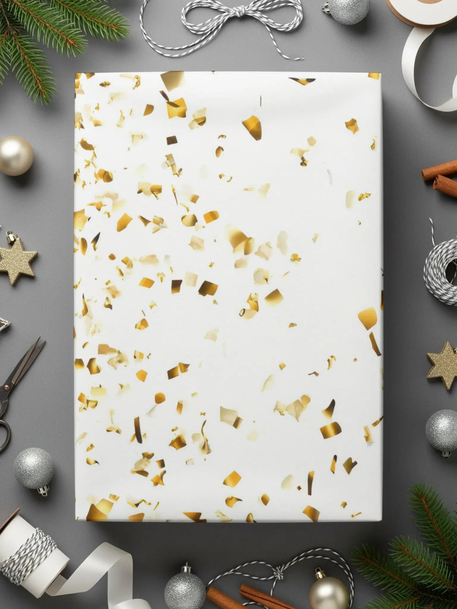 Gold Confetti Digital Paper, Seamless Pattern, Golden Party Background, Scrapbook Paper, Festive Design, Printable Digital Download - Moore and Mountain
