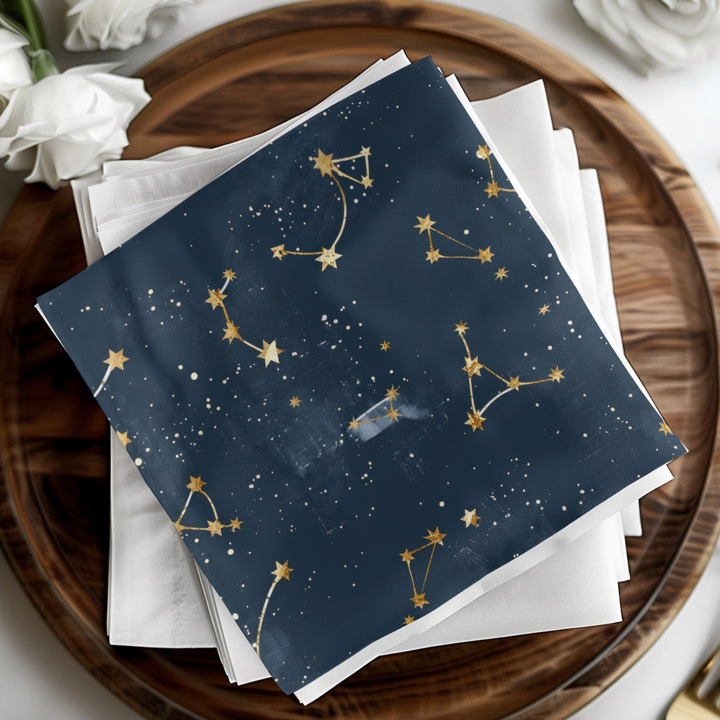 Gold Constellation Digital Paper, Navy Celestial Pattern, Stars Seamless Pattern, Galaxy Background Digital Product (133 characters) - Moore and Mountain