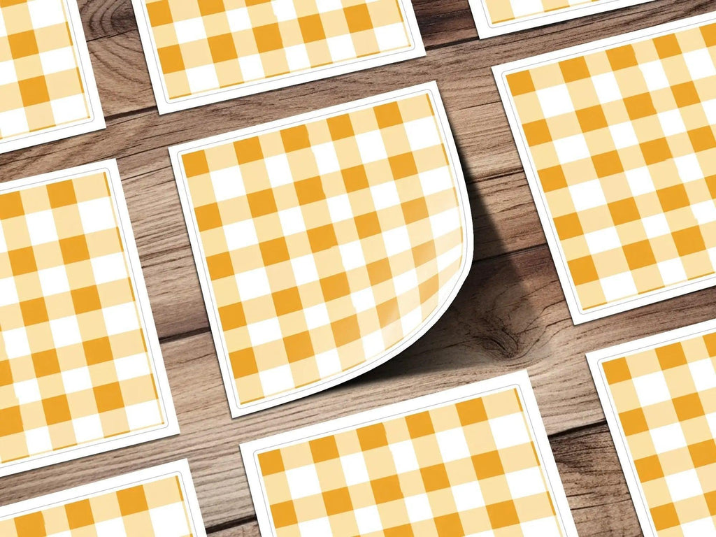 Gold Gingham Seamless Digital Paper, Checkered Pattern Background, Commercial Use Fabric Design, Fall Digital Download 12x12 Inches - Moore and Mountain