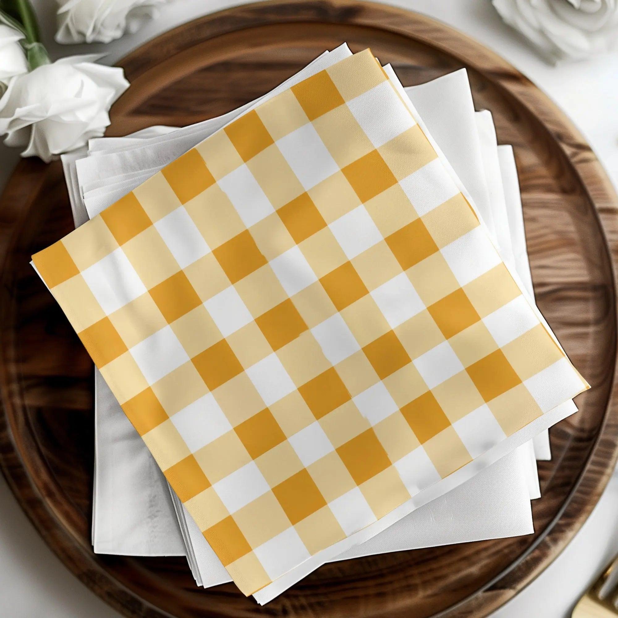 Gold Gingham Seamless Digital Paper, Checkered Pattern Background, Commercial Use Fabric Design, Fall Digital Download 12x12 Inches - Moore and Mountain