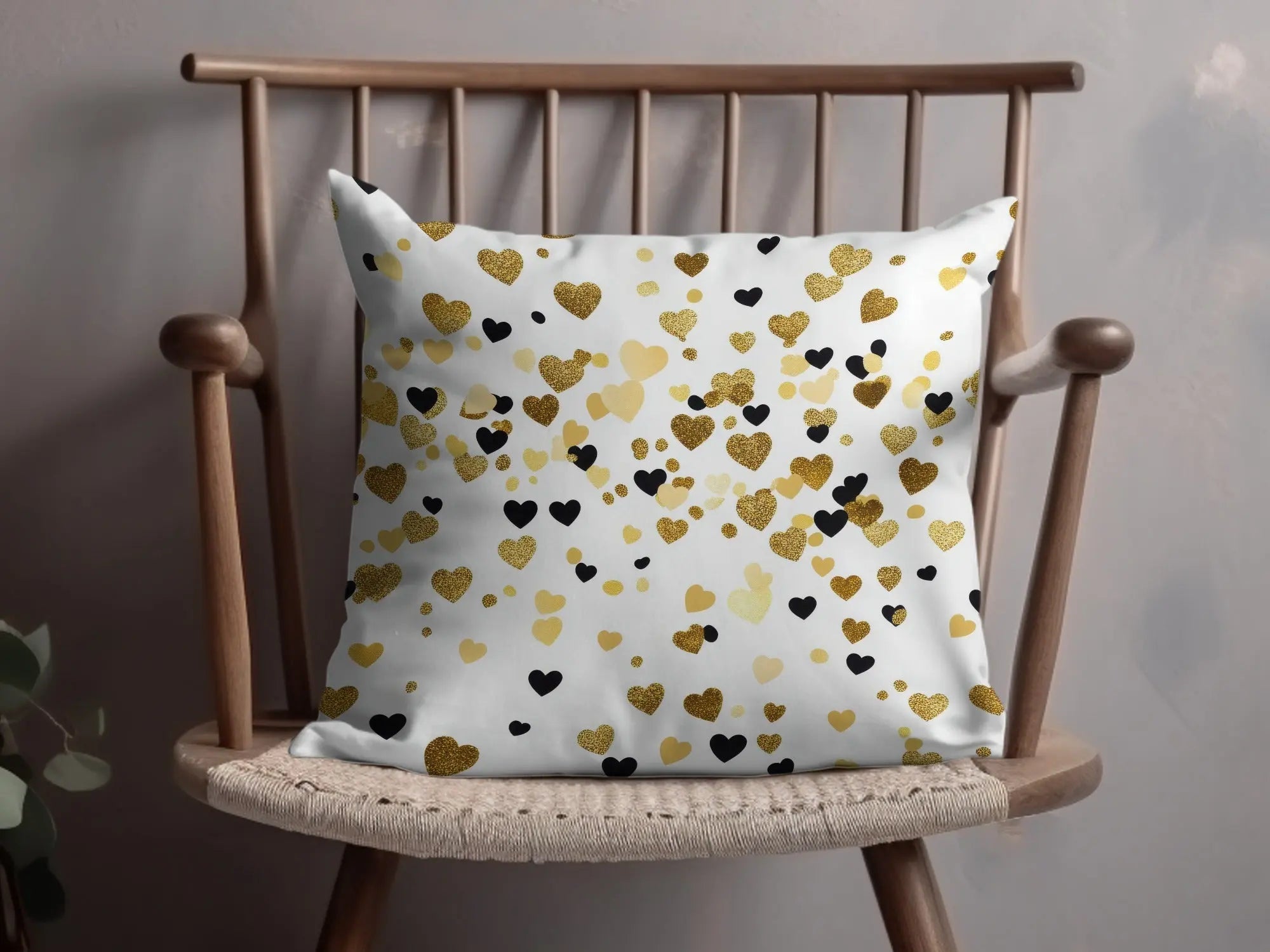 Gold Heart Digital Paper, Seamless Heart Pattern, Valentine's Day Background, Scrapbook Paper, Gold and Black Heart Digital Download - Moore and Mountain