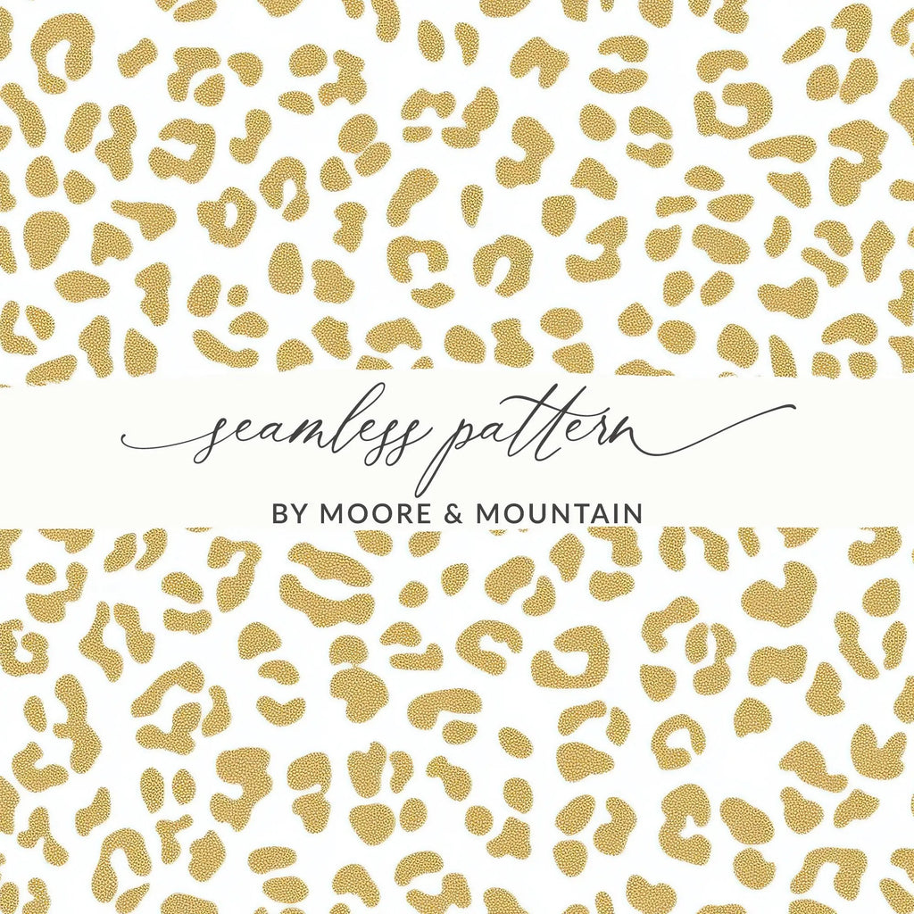 Gold Leopard Print Digital Paper, Seamless Animal Print Pattern, Printable Fabric Design, Luxury Cheetah Background Texture, Scrapbook - Moore and Mountain