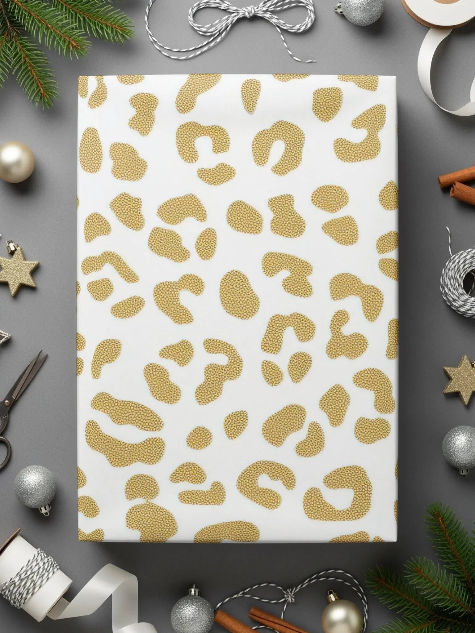 Gold Leopard Print Digital Paper, Seamless Pattern JPEG File, Animal Print Texture, Printable Scrapbook Paper, Fabric Design - Moore and Mountain