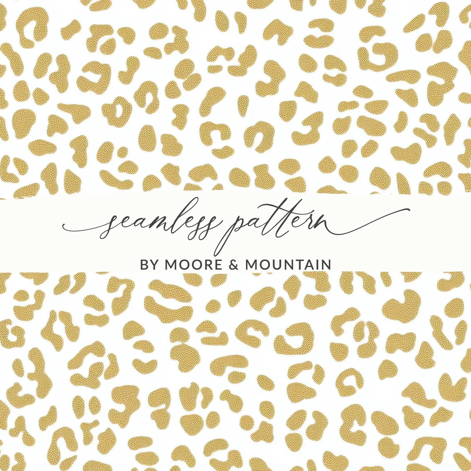 Gold Leopard Print Digital Paper, Seamless Pattern JPEG File, Animal Print Texture, Printable Scrapbook Paper, Fabric Design - Moore and Mountain