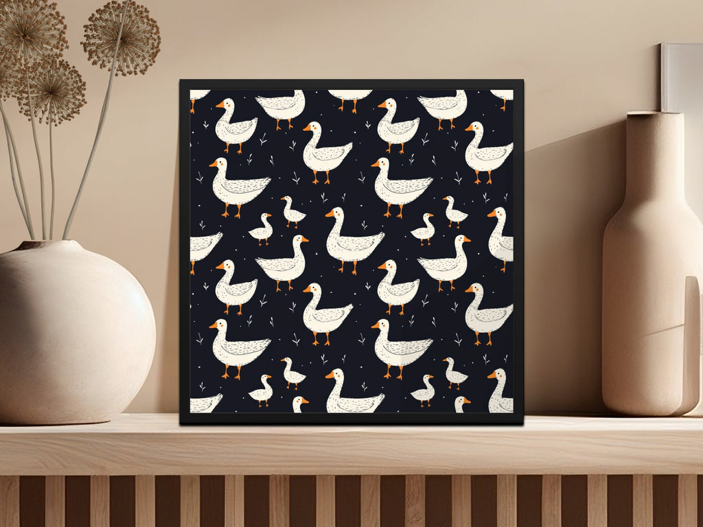 Goose Pattern Digital Paper, Cute Animal Print, Farmhouse Style Design, Seamless Surface Pattern, JPEG Files, for Fabric, Crafts - Moore and Mountain