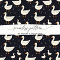 Goose Pattern Digital Paper, Cute Animal Print, Farmhouse Style Design, Seamless Surface Pattern, JPEG Files, for Fabric, Crafts - Moore and Mountain