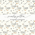 Goose Pattern Digital Paper, Seamless Duck Pattern for Fabric, Farm Animal Print, 2 JPEG Scales, Scrapbooking, Commercial Use - Moore and Mountain